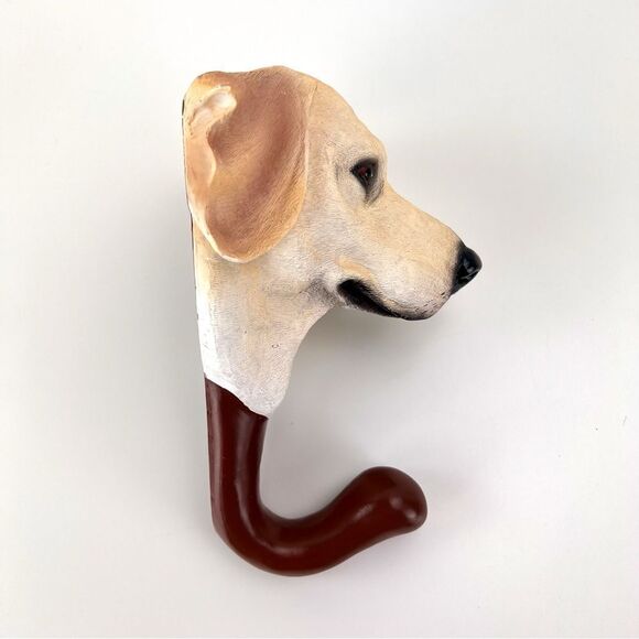 Yellow Lab Wall Hanging Coat Hat Leash Hook Resin Dogs Puppies Labrador - Picture 2 of 9